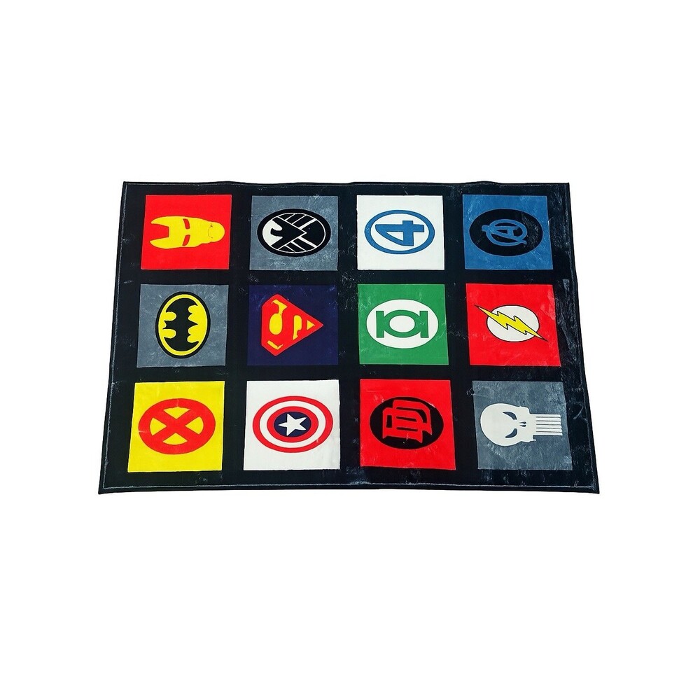 Avengers Super Hero Boy Kid Area Rug Superhero Icons Kids Room Carpet 34 X 23